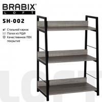 Стеллаж на металлокаркасе BRABIX "LOFT SH-002", 600х350х845 мм, цвет дуб антик, 641232