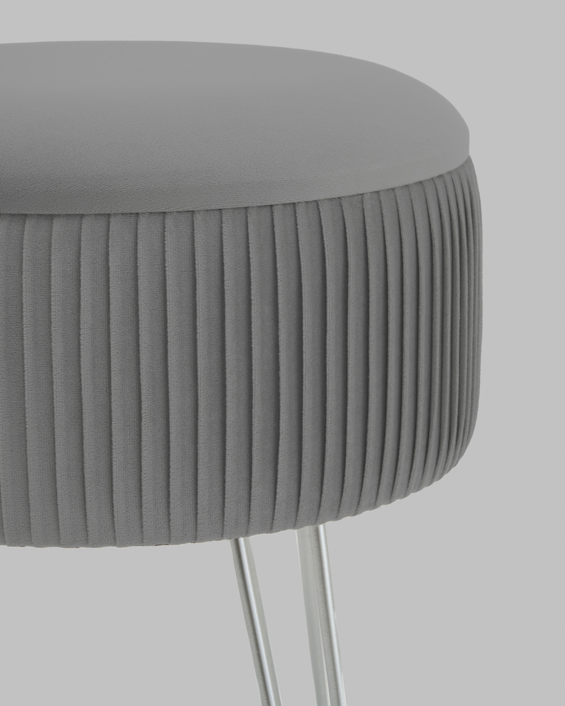 Пуф Астор серебристый серебряные ножки