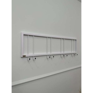 Вешалка настенная металлическая с крючками -93 (белый)