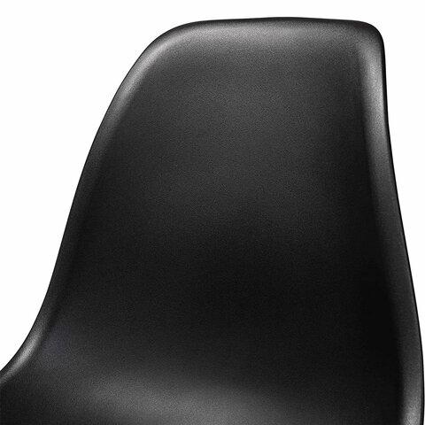 Стулья BRABIX "Eames CF-010", КОМПЛЕКТ 4 шт., пластик черный, опоры дерево/металл, 532631