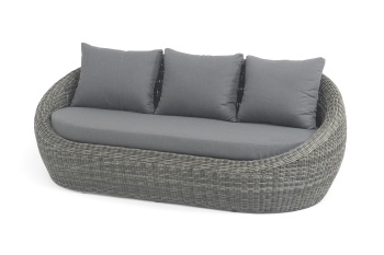 "Барселона" диван из искусственного ротанга трехместный, цвет графитцвет Графит