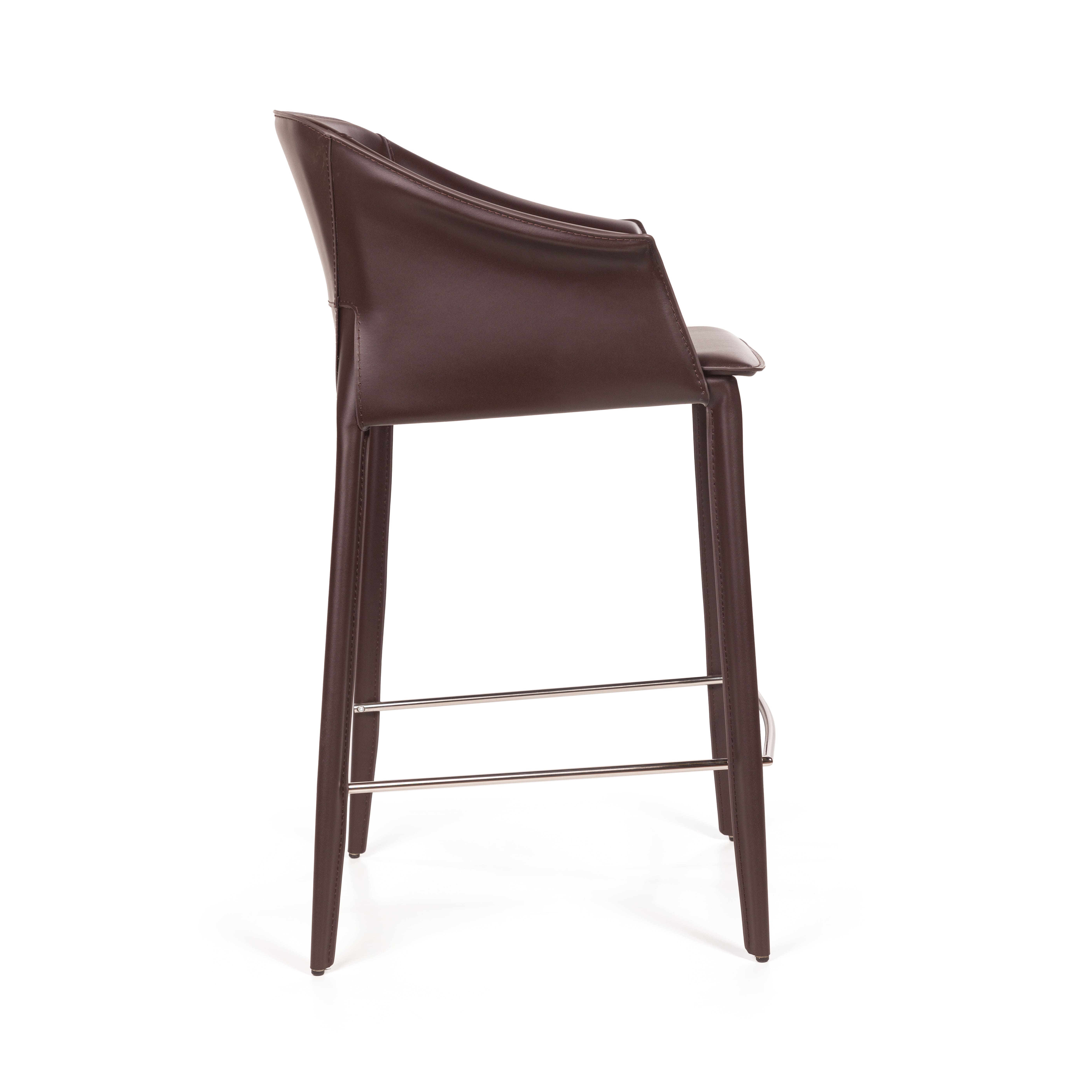 Стул полубарный Джио, кожа коричневый