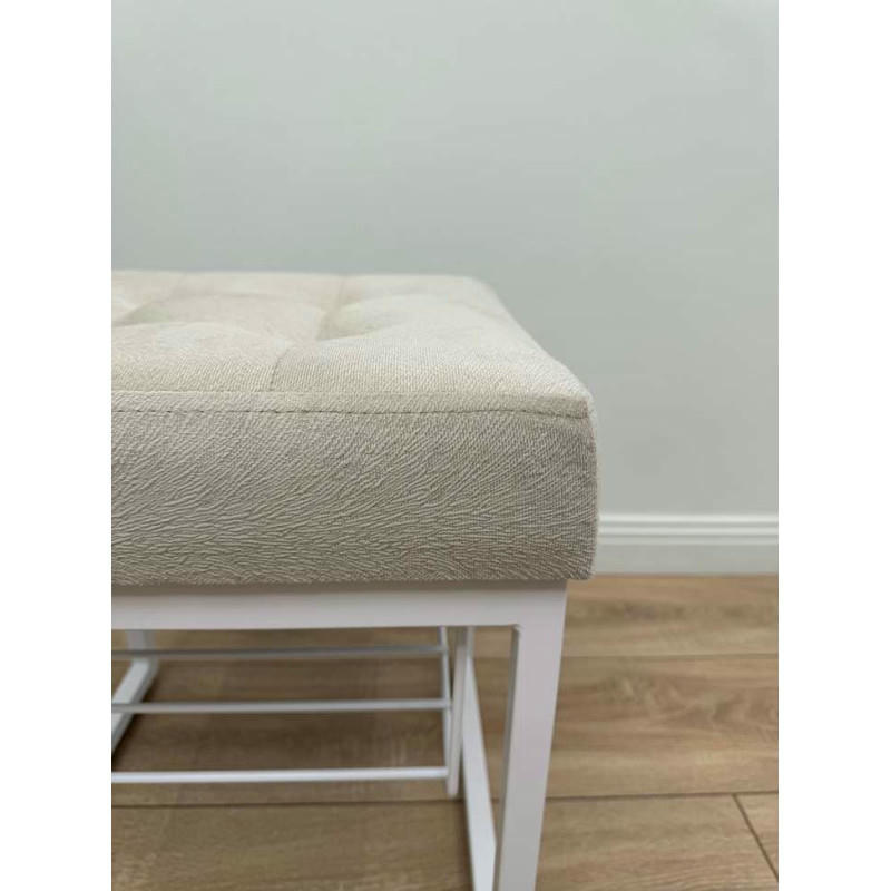 Банкетка Марсей 40-44 с полкой (светло-бежевый/белый)