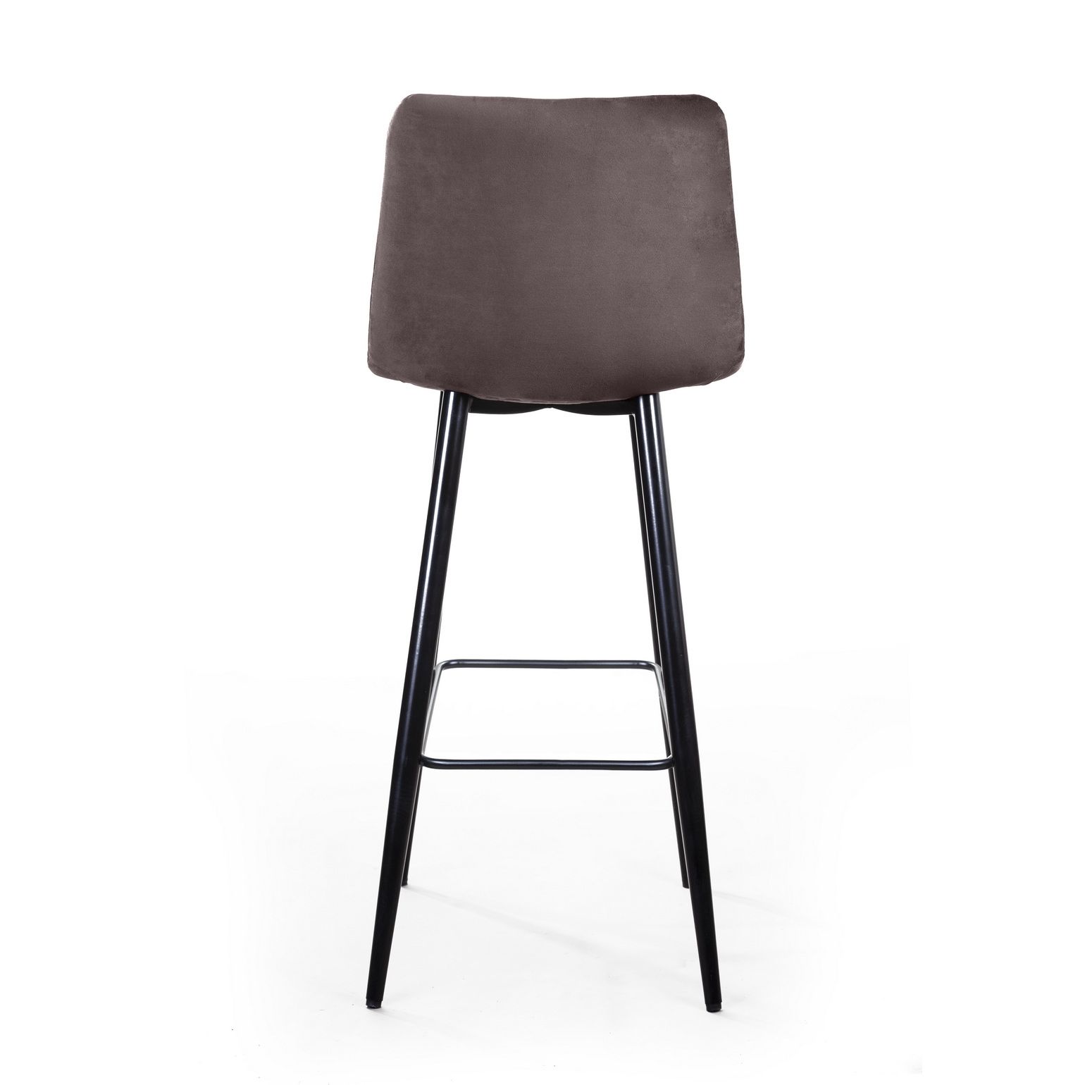 Стул барный Уно, бархат антрацит 14/ чёрный конус