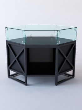 Прилавок угловой "ЛОФТ СТИЛЬ" №16 шестигранный (без дверок), Черный