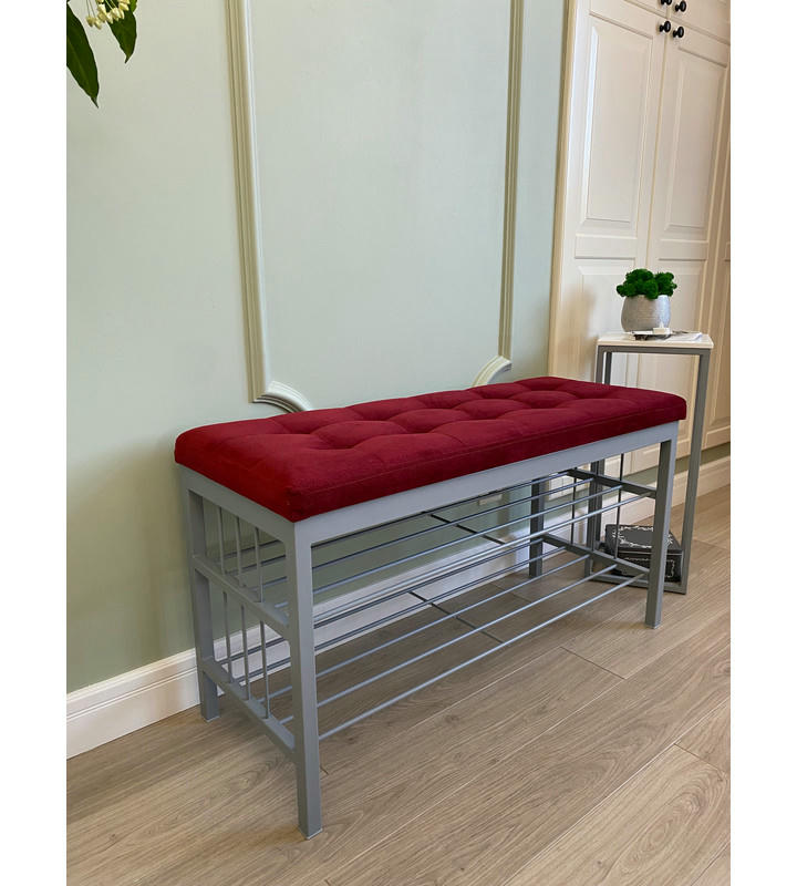 Банкетка Сканди-96-2 (красный/серый)