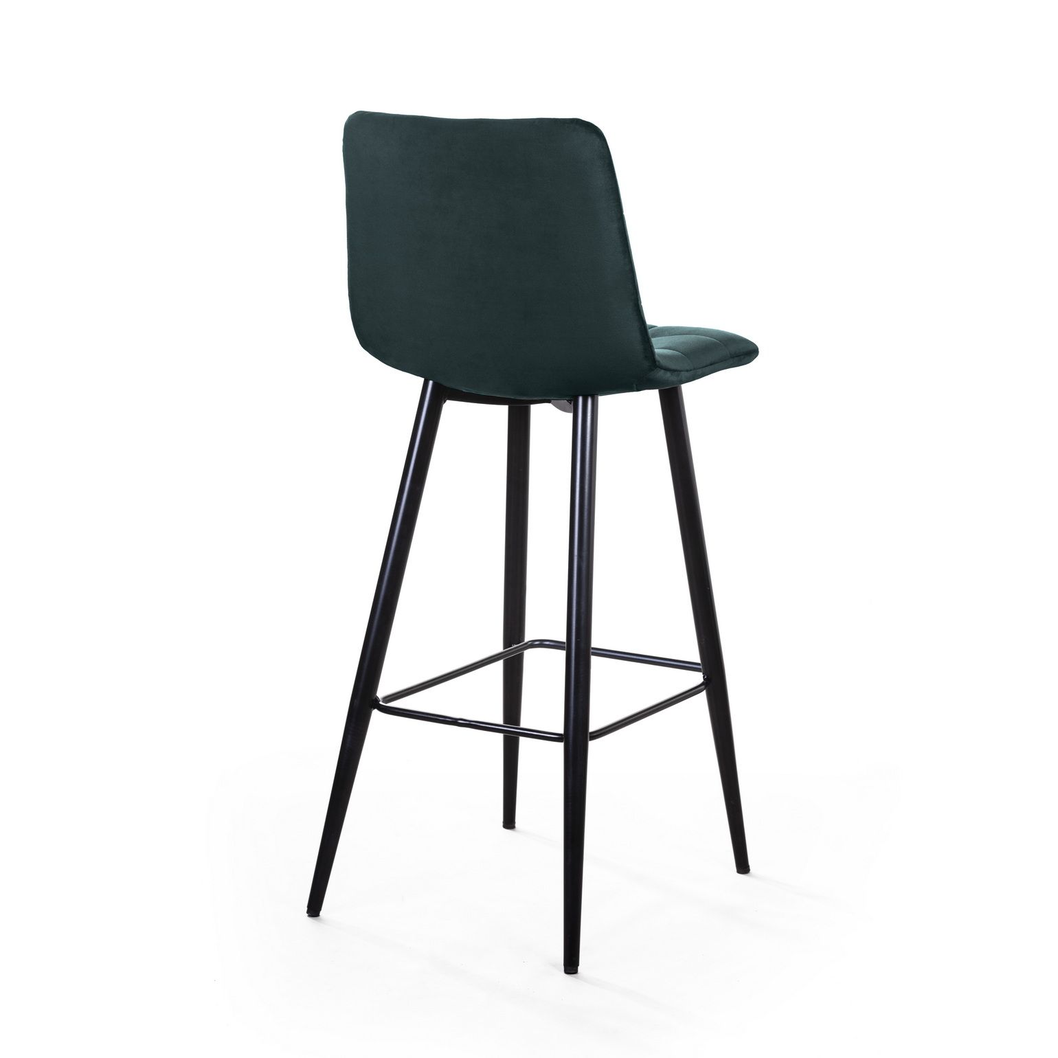 Стул барный Уно, бархат зелёный 19 / чёрный конус