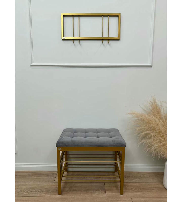 Вешалка настенная металлическая с крючками -60 (золото) цена 1 600 ₽ Вешалка настенная металлическая с крючками -60 (золото)