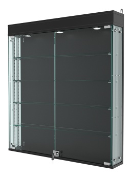 Витрина "АТРИУМ" с регулировочными полками настенная №4А-1-РЕГ, Черный