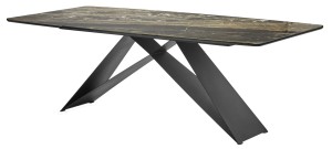 Стол МАРСЕЛЬ 220 цвет РИТТЕР (RITCHER DOVE Amadeus), керамика / Черный каркас