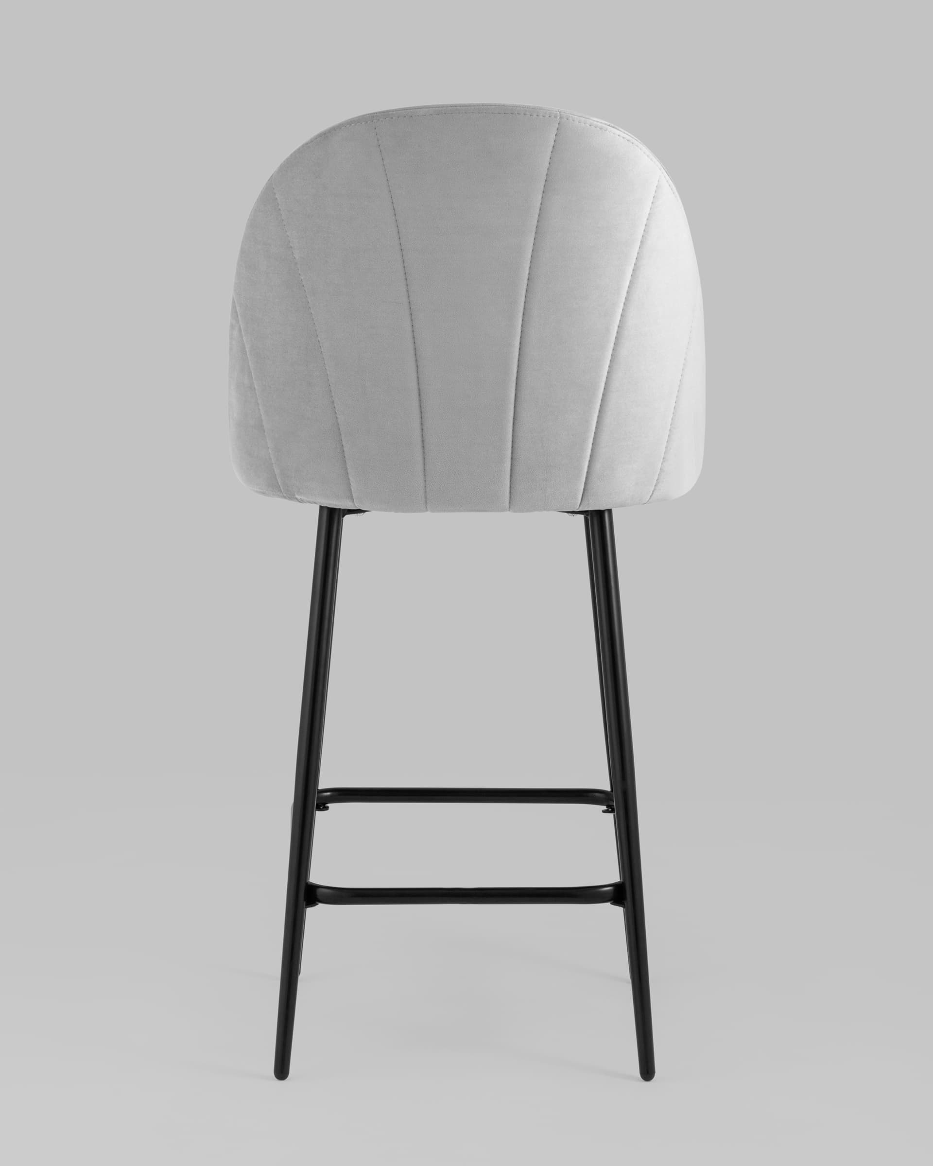 Стул полубарный Логан велюр светло-серый