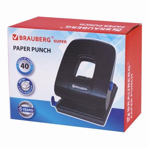 Дырокол металлический BRAUBERG "Extra", до 40 листов, черный, 229093 цена 1 049 ₽ Дырокол металлический BRAUBERG "Extra", до 40 листов, черный, 229093