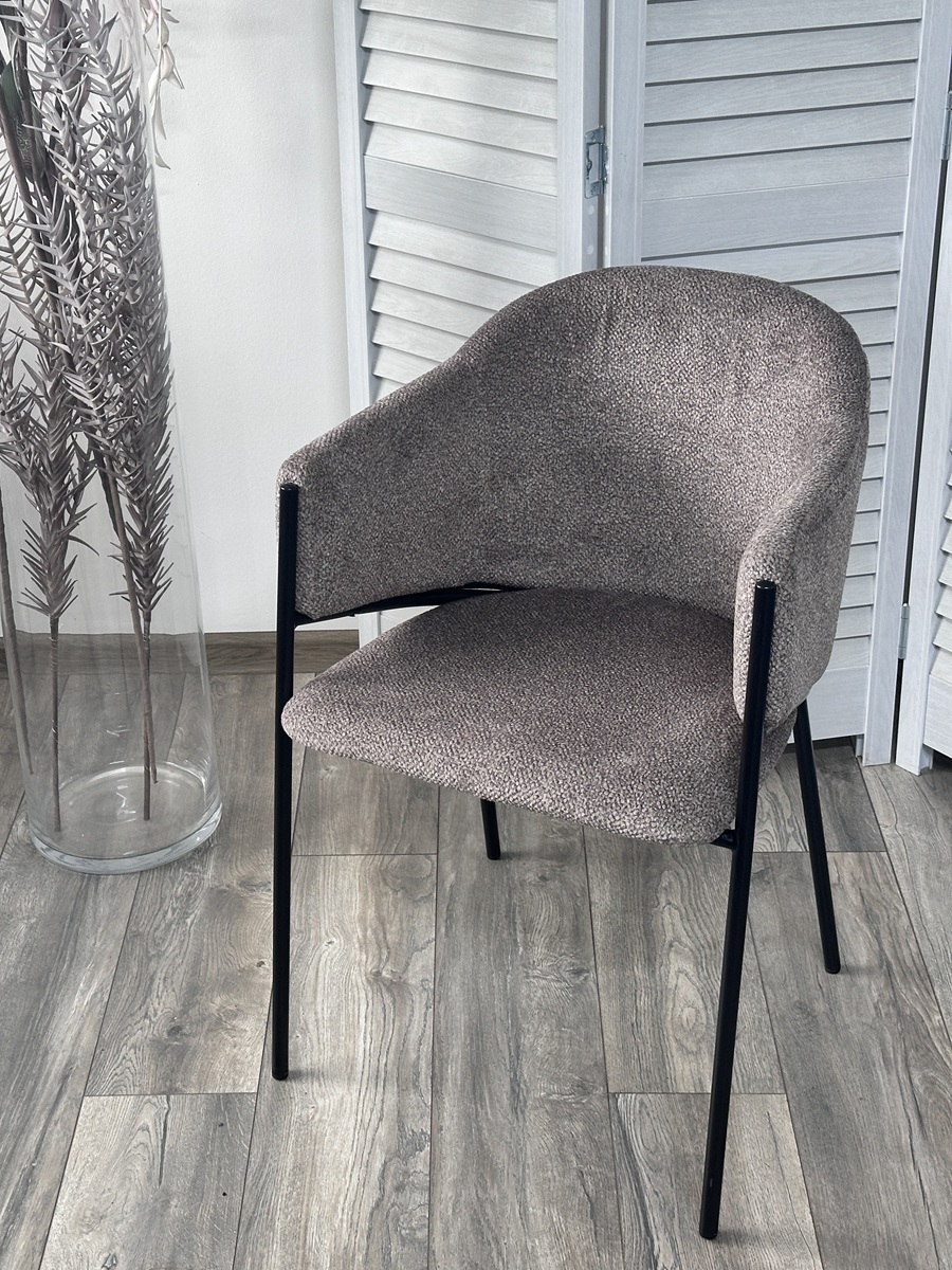 Стул ДИЛЛ, цвет Lana 30 коричневый, ткань / черный каркас