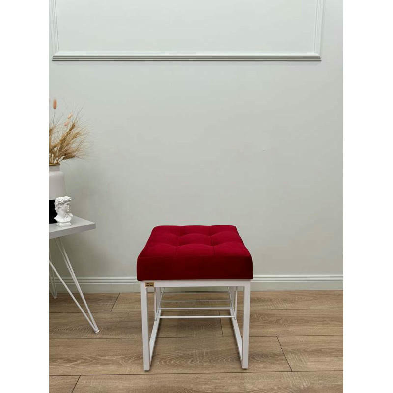 Банкетка Марсей 40-44 с полкой (бордовый /белый)