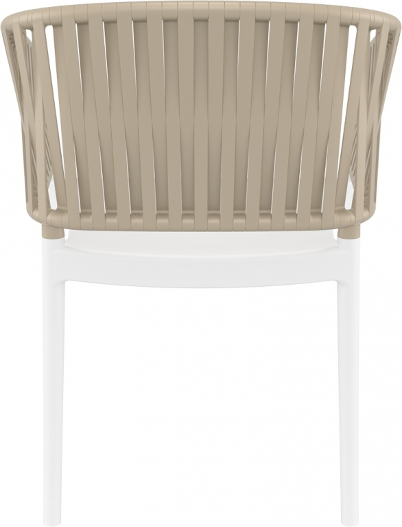 Кресло пластиковое с подушкой Portofino белый, бежевый, бежевый