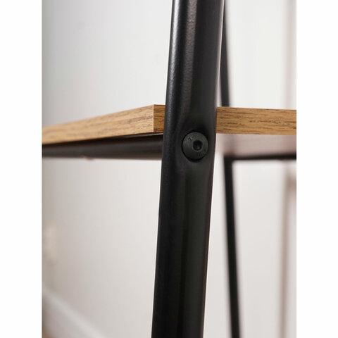 Стеллаж на металлокаркасе "Скандинавия-24", 650х385х1470 мм, 4 полки ЛДСП, черный/дуб, CТCП24 Ч