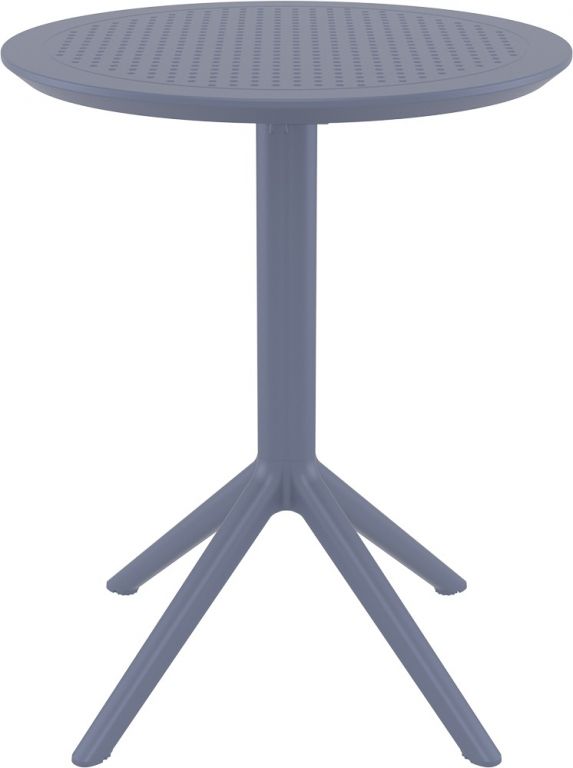 Стол пластиковый складной Sky Folding Table Ø60 темно-серый