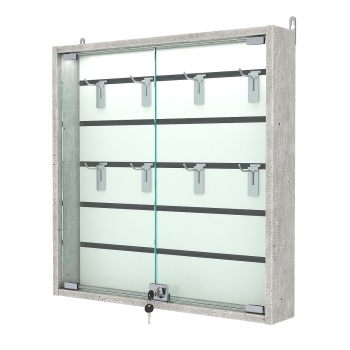 Витрина настенная №1-2БУ с экономпанелью, без полок, с подсветкой, Метрополитан Грей