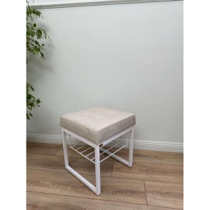 Банкетка Марсей 40-44 с полкой (светло-бежевый/белый)