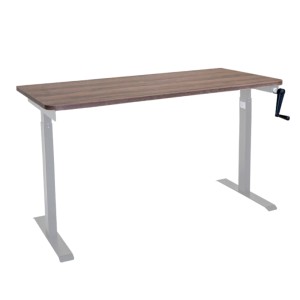 Стол с регулировкой высоты механический LuxAlto LA-T33-M1 серый/дуб коричневый ЛДСП 120*60*2.5