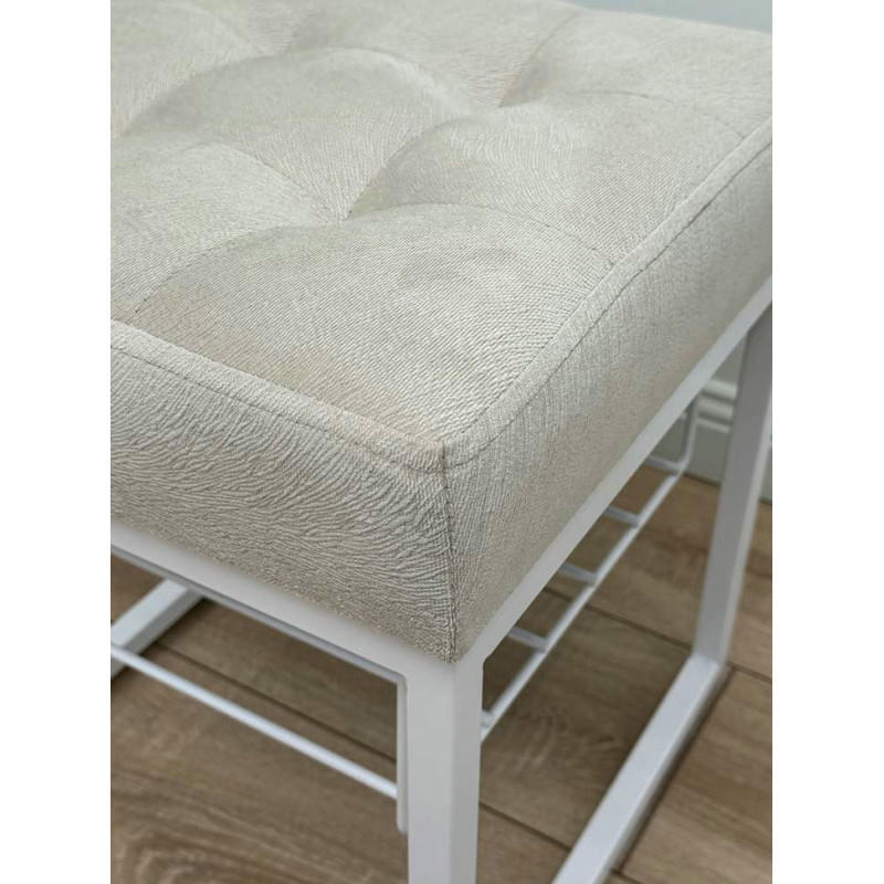 Банкетка Марсей 40-44 с полкой (светло-бежевый/белый)