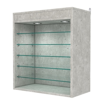 Витрина настенная №1-7ГГ с подсветкой, Метрополитан Грей