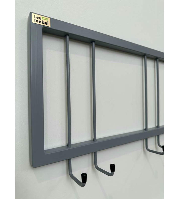 Вешалка настенная металлическая с крючками -115 (серый) цена 2 700 ₽ Вешалка настенная металлическая с крючками -115 (серый)