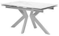 Стол Кентукки 3 140 БЕЛЫЙ МРАМОР, стекло / БЕЛЫЙ,