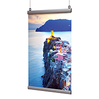 АЛЬТ-01.70.Al Комплект для подвеса плаката ш.700мм, алюминиевый клик-профиль 25мм