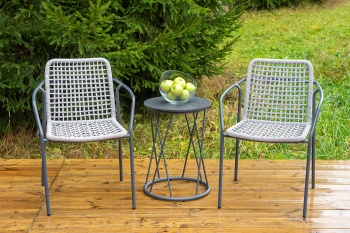 "Тунис" кофейный комплект из алюминия, цвет темно-серыйцвет светло-серый