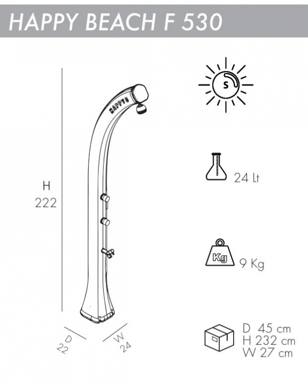 Душ солнечный Happy Beach F 530 антрацит