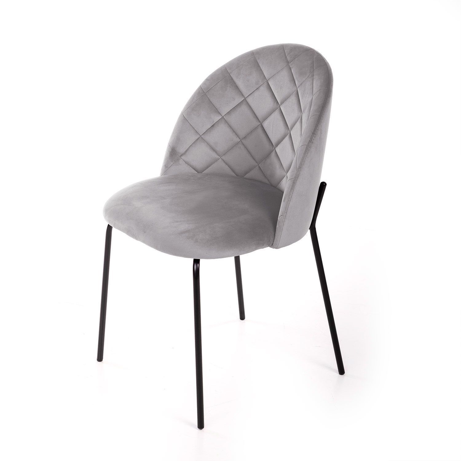 Стул Норд ромб, бархат светло-серый 26