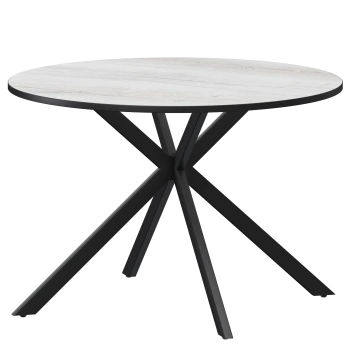 Стол нераздвижной Грань Обеденные столы в пластике Грань 900 (Н-3824) Фрост/Черный муар