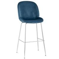 Стул барный Beetle со спинкой, маренго, хромированные ножки