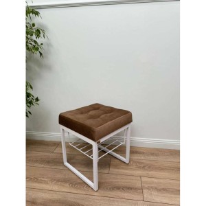 Банкетка Марсей 40-44 с полкой (светло-коричневый/белый)