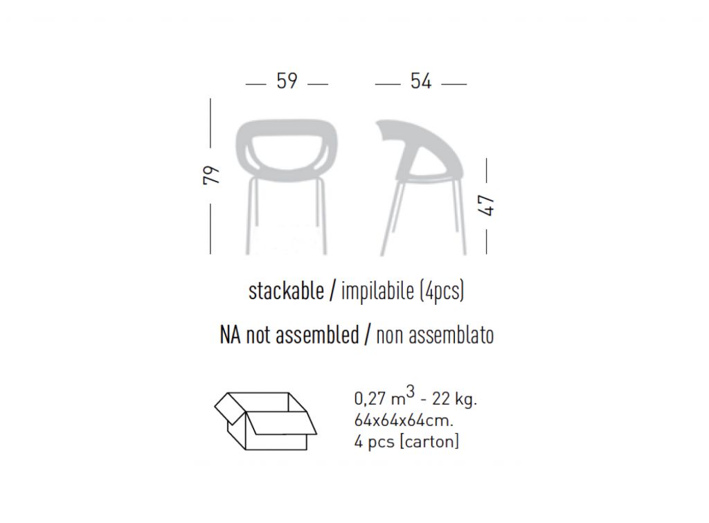 Кресло пластиковое Moema 69 оранжевый