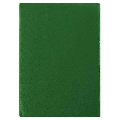 Папка адресная бумвинил с гербом России, формат А4, зеленая, индивидуальная упаковка, STAFF, 129581