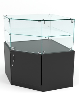 Прилавок угловой "ИСТРА" №104 пятигранный (с дверками), Черный