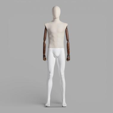 JMP-7FNA Манекен мужской с тканевым торсом и деревянными руками