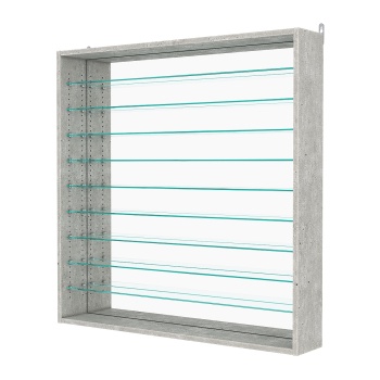 Витрина настенная с регулировочными полками №4-6Г-РЕГ с зеркалом, Метрополитан Грей