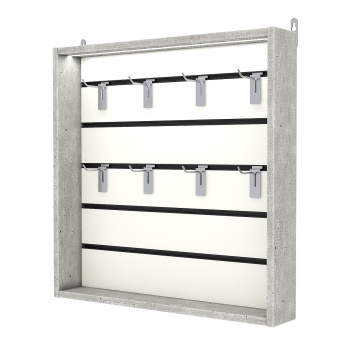 Витрина настенная №1-2ВУ с экономпанелью, без полок, с подсветкой, Метрополитан Грей