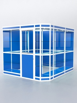 Павильон торговый из профиля угловой №6в, Делфт голубой U525 ST9 + Белый