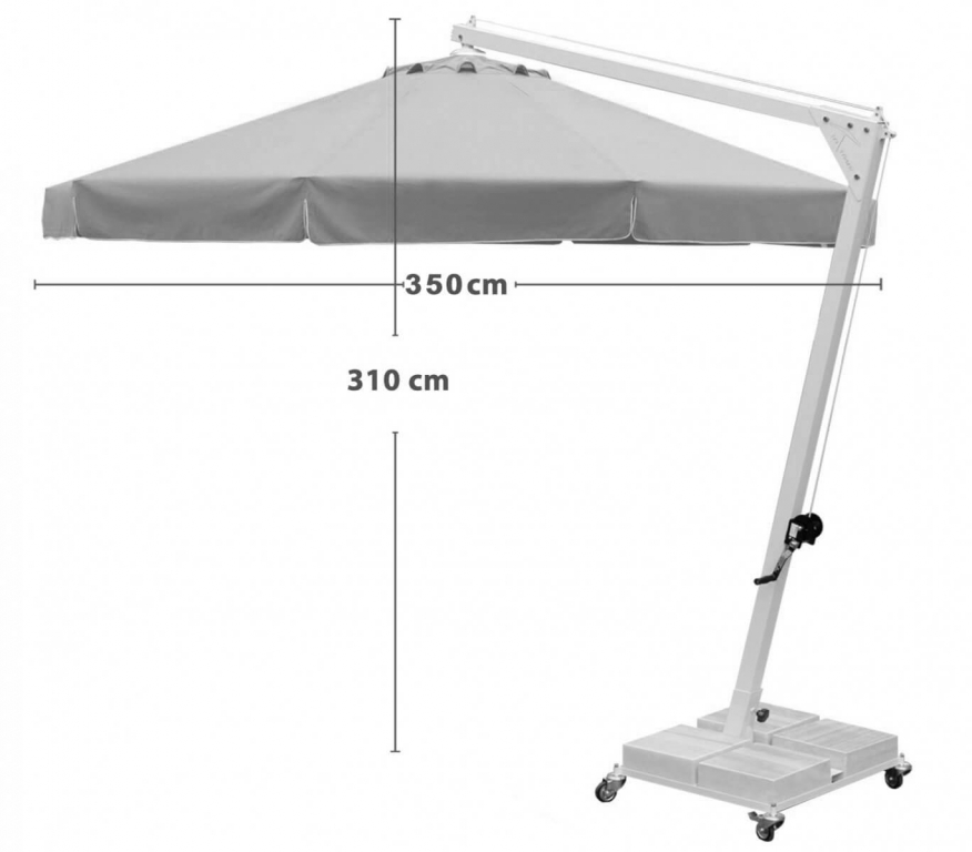 Зонт профессиональный Ø3.5 м Banana черный, натуральный, черный