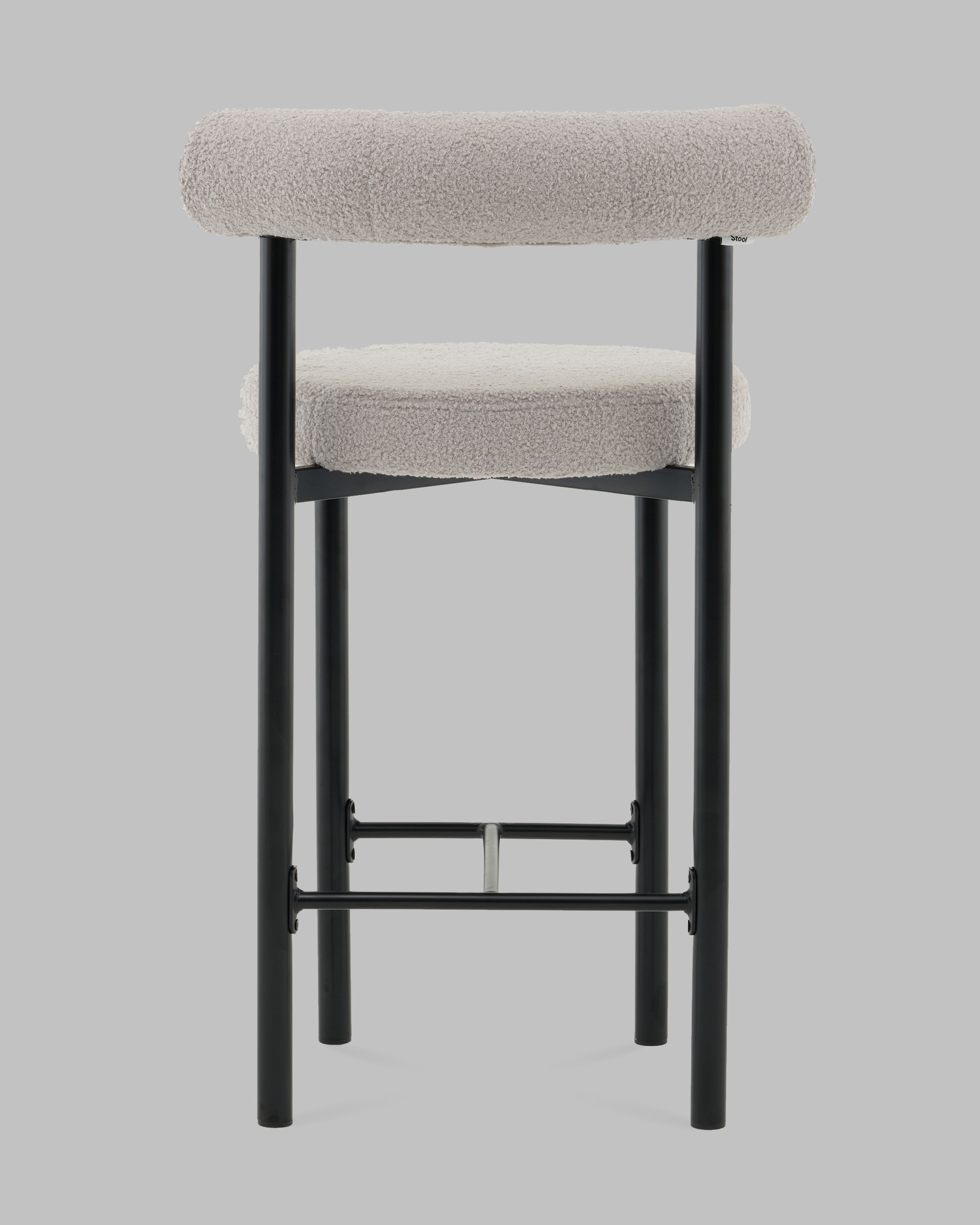 Стул полубарный Флорео букле светло-серый