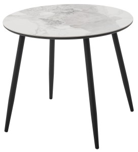 Стол МИЛТОН D89 PANDORA LIGHT  122 BG, керамика / Черный каркас