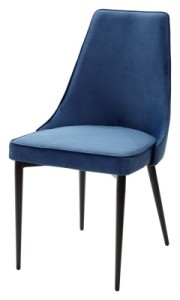 Стул НЕПАЛ (NEPAL-P) СИНИЙ #29, велюр/ черный каркас