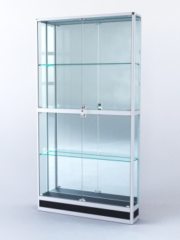 Витрина "ПРЯМОУГОЛЬНАЯ" №4-200-3 (задняя стенка - зеркало), Черный