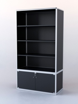 Витрина-стеллаж из ал.профиля №2-1 (метровая), Черный