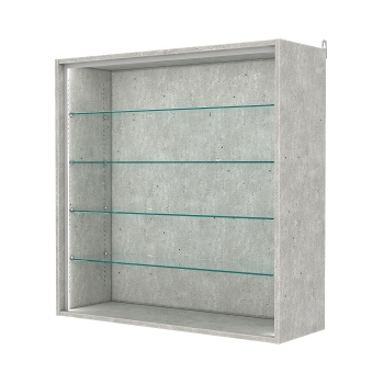 Витрина настенная с регулировочными полками №4-1ГГ-РЕГ-П, Метрополитан Грей