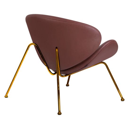 Кресло Cosiness, коричневый винил, золотое основание